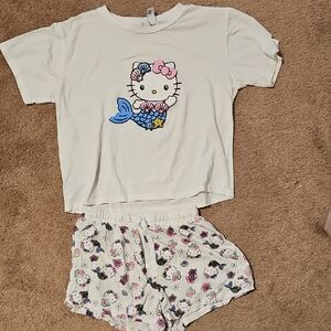 Hello Kitty White and Pink Mermaid Pajama Set
